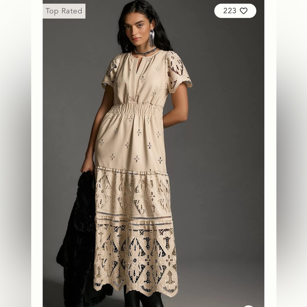 Anthropologie Faux Leather Somerset Dress